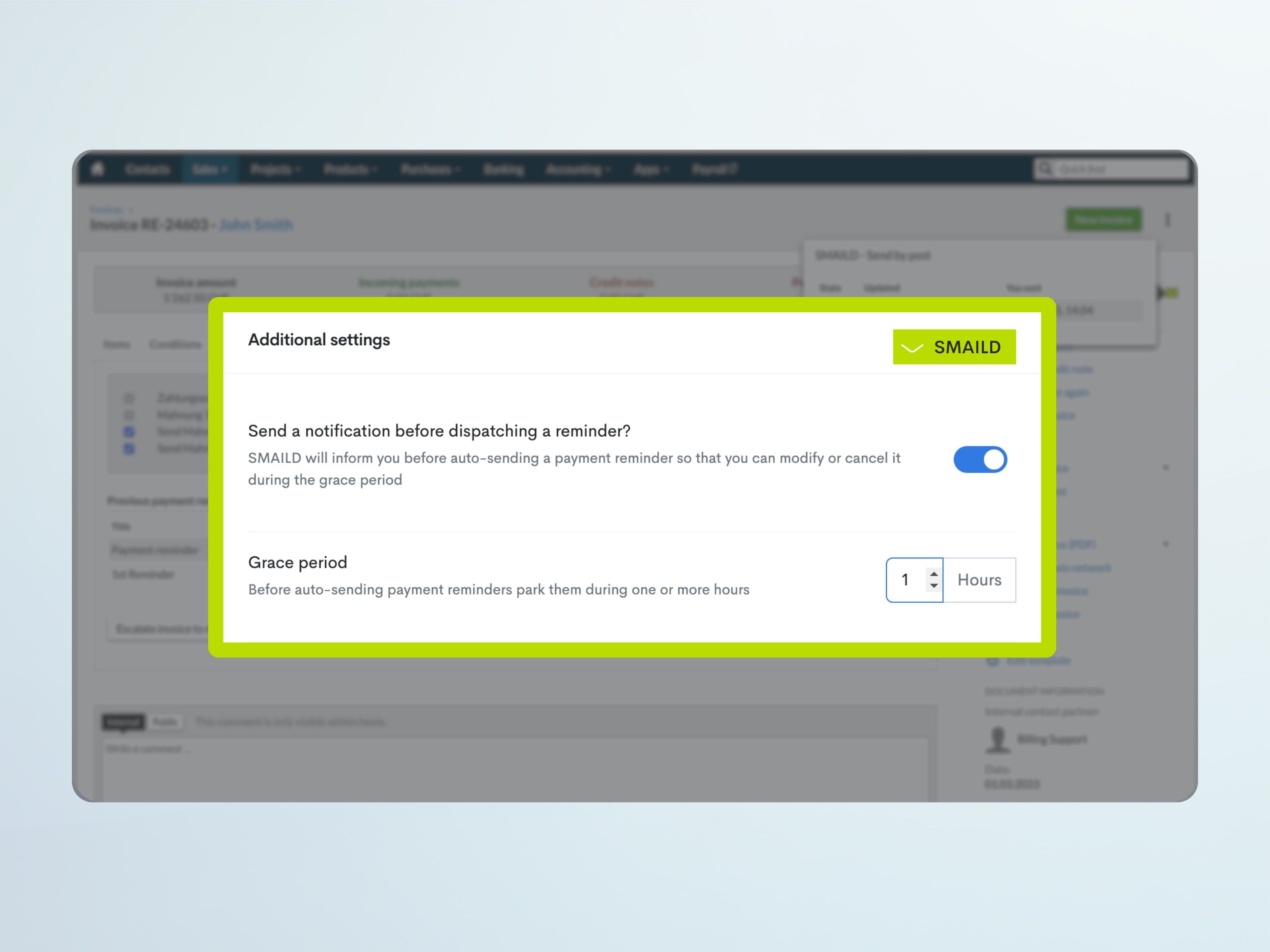 Finestra di revisione (annulla o modifica) prima dell'invio